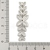 Brass Pave Clear Cubic Zirconia Flower with Leaf Links Connector Charms KK-P277-52P-01-3