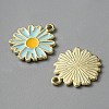 Light Gold Plated Alloy Enamel Pendants ENAM-WH0001-36LG-03-2