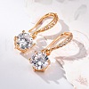 Brass Micro Pave Clear Cubic Zirconia Hoop Earrings EJEW-K300-32G-3