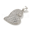 Rack Plating Brass Micro Pave Clear Cubic Zirconia Pendants KK-E114-05P-2