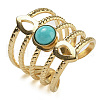 Synthetic Turquoise Finger Rings RJEW-U027-08G-03-1