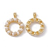 Brass Micro Pave Cubic Zirconia Pendants KK-B061-14G-1