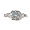 Brass Flod Over Micro Pave Clear Cubic Zirconia Clasps KK-L208-65P-1