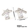 Brass Clear Cubic Zirconia Bowknot Stud Earrings IO3713-2-1