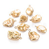 Electroplate Freshwater Shell Pendants SHEL-T018-12G-03-1