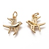 Brass Micro Pave Clear Cubic Zirconia Pendants ZIRC-C020-46G-2