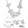 Fashionable Brass Micro Pave Clear Cubic Zirconia Butterfly Jewelry Set BZ0721-2-1