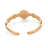 Ion Plating(IP) 304 Stainless Steel Flat Round Open Cuff Ring for Women RJEW-C025-26G-3
