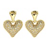 Brass Micro Pave Clear Cubic Zirconia Dangle Stud Earrings EJEW-F359-02G-2