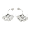 304 Stainless Steel Micro Pave Clear Cubic Zirconia Stud Earrings EJEW-F353-02P-4