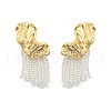 Butterfly Wing Brass Tassel Stud Earrings for Women EJEW-U055-16GS-2