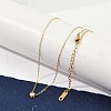 Ion Plating(IP) 304 Stainless Steel Cubic Zirconia Flat Round Pendant Cable Chain Necklaces NJEW-P320-16G-01-1