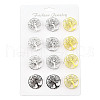 12Pcs 3 Colors Tree of Life 201 Stainless Steel Brooches for Backpack Clothes JEWB-A033-19-1