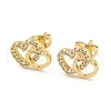 Brass Micro Pave Cubic Zirconia Ear Studs EJEW-P261-27F-G-1