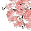 Cherry Quartz Glass Pendants G-B127-10P-15-1