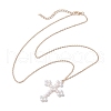 Cross Fleury Acrylic Imitation Pearl Pendant Necklaces NJEW-JN04985-4