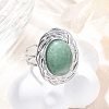 Oval Natural & Synthetic Gemstone Finger Rings RJEW-M063-01P-6