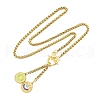 Ion Plating(IP) 304 Stainless Steel Green Yellow Enamel Letter & Eye Pendant Wheat Chain Necklaces STAS-Z102-01G-O-2