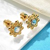 Ion Plating(IP) 304 Stainless Steel Sun Stud Earrings EJEW-A118-10G-02-2