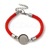 Milan Cord & 304 Stainless Steel Bracelets Making MAK-H004-02F-P02-1