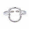 304 Stainless Steel Oval Open Cuff Ring RJEW-T023-81P-1