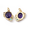 Rack Plating Brass Micro Pave Cubic Zirconia Pendants ZIRC-C040-10G-1