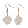 Natural Rose Quartz & 304 Stainless Steel Dangle Earrings for Women EJEW-JE06237-03-1