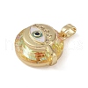 Brass Micro Pave Cubic Zirconia with Glass Pendents KK-Q815-02G-08-2