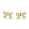 Brass Cubic Zirconia Stud Earrings for Women EJEW-S217-B02-1