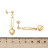 304 Stainless Steel Heart Dangle Stud Earrings EJEW-V004-01G-5
