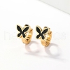 Butterfly Stainless Steel Acrylic Shell Hoop Earrings for Women JF2774-2-2