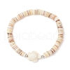 Natural Cultured Freshwater Pearl and Synthetic Turquoise Beads Stretch Bracelets BJEW-JB11875-01-2