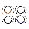 4Pcs 4 Colors Baking Painted Glass Round Beads Braided Bead Bracelets BJEW-JB11974-2
