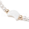 Shell Pearl Braided Bead Bracelets BJEW-JB11479-01-3