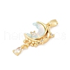 Brass Micro Pave Clear Cubic Zirconia Pendants KK-R213-05G-2
