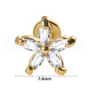 304 Stainless Steel Micro Pave Clear Cubic Zirconia Cartilage Earrings WG369ED-33-1