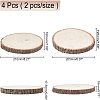 ARRICRAFT 4Pcs 4 Style Candlenut Wood Board WOOD-AR0001-16-6