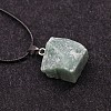 Natural Green Aventurine Raw Rough Nuggets Pendant Necklace FS-WG50F2C-02-1