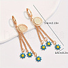 Fashionable Classic Brass Flower Tassel Hoop Earrings TS2520-5