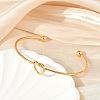Ion Plating(IP) 304 Stainless Steel Knot Cuff Bangles for Women BJEW-M233-04G-1
