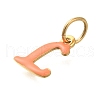 Ion Plating(IP) 304 Stainless Steel Enamel Alphabet Charms STAS-F308-02G-L-2