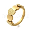 Textured Heart 304 Stainless Steel Finger Ring for Women RJEW-L126-15B-G-4