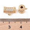 Brass Pave Clear Cubic Zirconia Beads KK-N256-08G-E-3
