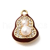 Brass Micro Pave Cubic Zirconia Charms KK-C085-21G-1