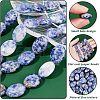  2 Strands Flat Oval Natural Blue Spot Jasper Beads Strands G-NB0003-78-5