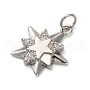 Brass Micro Pave Clear Cubic Zirconia Pendants KK-P308-76P-2