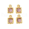 Rack Plating Brass Glass Pendants KK-S385-02G-08-1