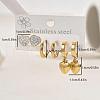 3 Pairs Fashion Stainless Steel Butterfly Earring Sets JH6323-1-5