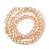 Electroplate Transparent Glass Beads Strands EGLA-U004-03A-PL03-2