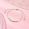 Natural Round Peridot Beads Braided Bead Bracelets for Women BJEW-JB11655-09-1